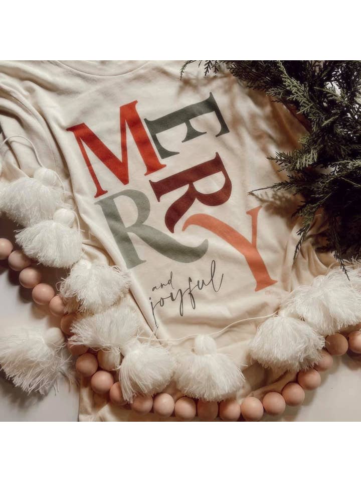 Whitney | Chaudoin Creations - Wholesale T-Shirt (Graphic) - Women's - Merry + Joyful Christmas Graphic Tee