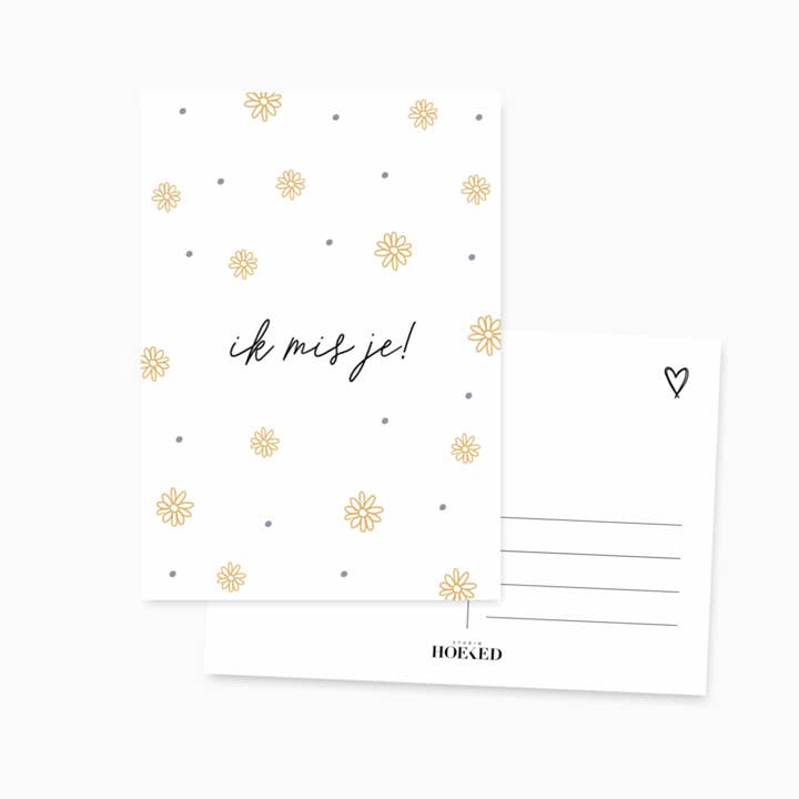 Postcard I miss you for wholesale by Studio Hoeked