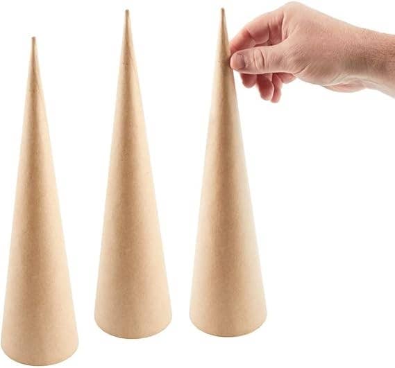Factory Direct Craft – wholesale Craft supplies – 13-1/2" x 3-1/2" -Paper Mache Craft Cones with Open Bottom