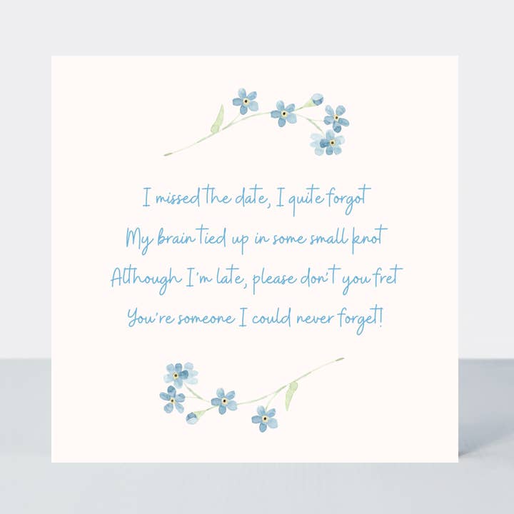 Im Klee Verspätete Geburtstagsvergessen Blaue Blumenkarte für den Großhandel von Petimo