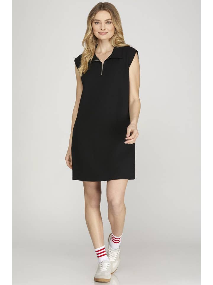 Vanilla Monkey - Wholesale Dress - Women's - Half Zip Knit Mini Dress