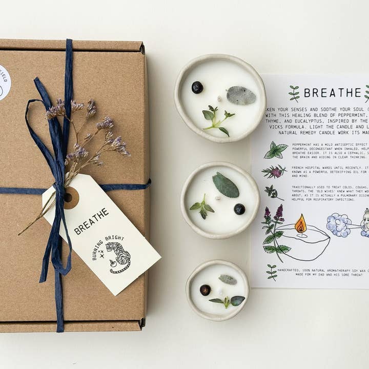 Breathe Candle Box for wholesale by Burning Bright