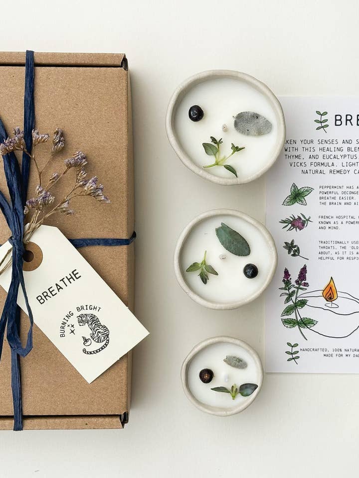 Breathe Candle Box for wholesale by Burning Bright