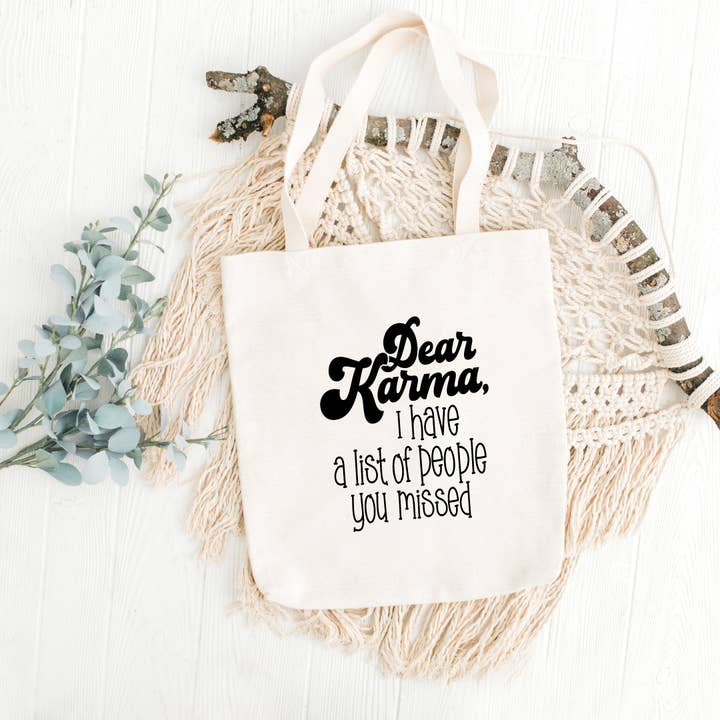 Dear Karma Tote Bag for wholesale by AGS Creations