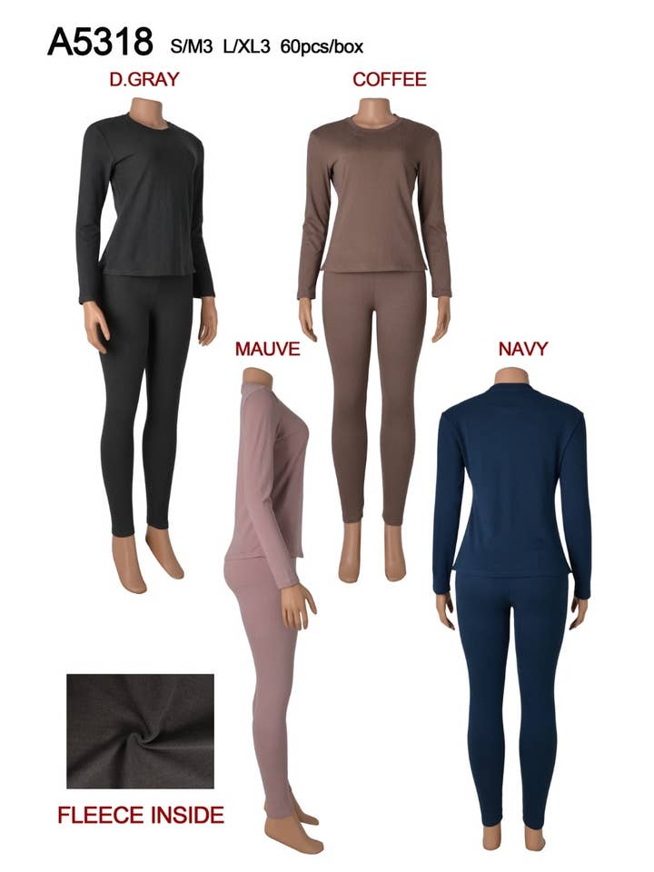 SSImport - Wholesale Activewear Set - Women's - A5318 WINTER FLEECE TOP & LEGGING 2PCS/SET MIX SIZES 12SET 5