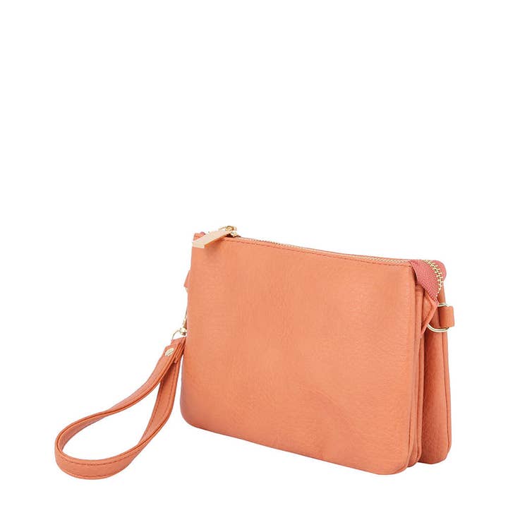 Handbag Factory Corp - Wholesale Crossbody Bag - Women's - Tripe comparament convertible clutch crossbody wristlet