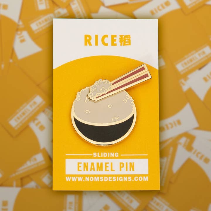 Noms - Wholesale Lapel Pin/Button - Rice Sliding Enamel Pin0