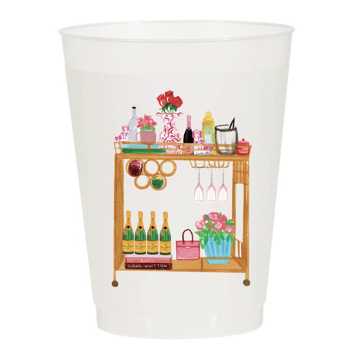 Vasos esmerilados con diseño de carro de acuarela para venta al por mayor de Sip Hip Hooray