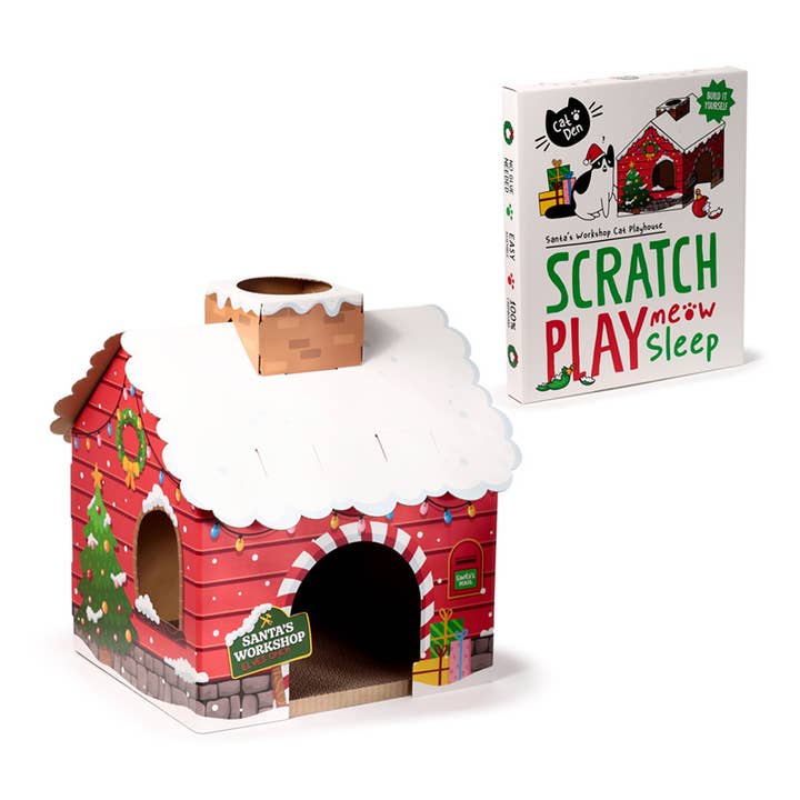 Puckator Ltd – wholesale Pet toy – Cat – Christmas Santa's Grotto Cat Playhouse Cat Den