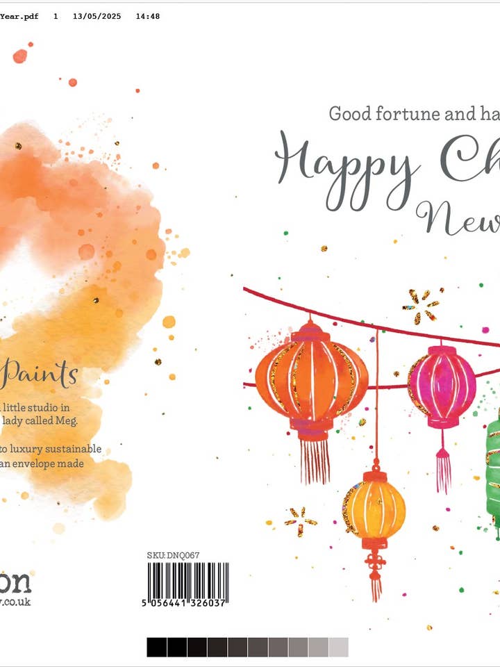 CHINESE NEW YEAR GREETING CARD DANDELION for wholesale by Notes & Queries, Inc.