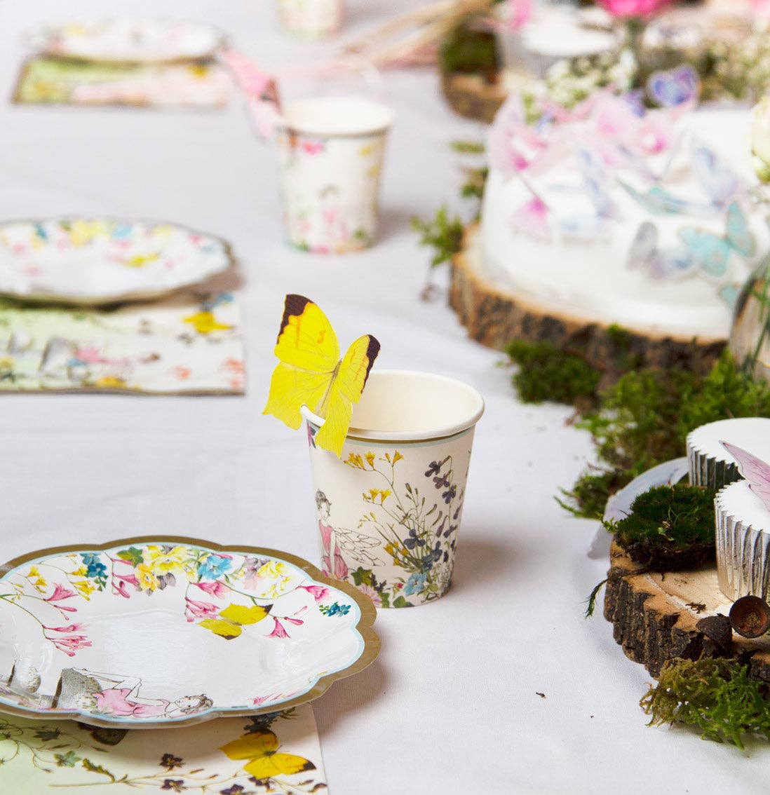 Talking Tables USA - Wholesale Disposable Cup - Fairy Paper Cups with Butterfly Detail | Party Cups |3