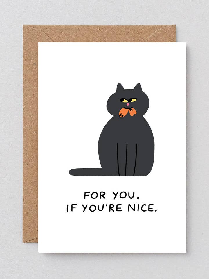 For You, If You're Nice Greetings Card for wholesale by Wrap