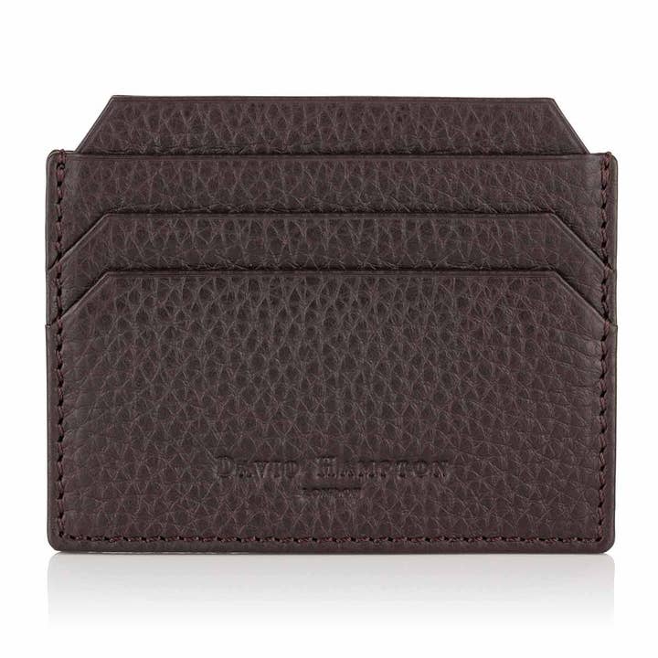 Cocoa Brown Richmond Leather slim 6 card holder for wholesale by David Hampton