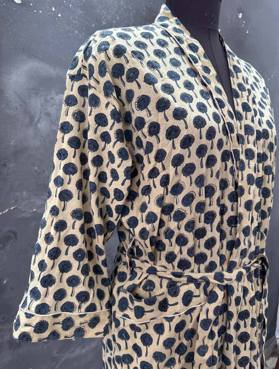 GYPSY STUDIO - Wholesale Kimono - Dames - Ambachtelijke Blok Kimono Indiase Pure Katoenen Vintage Gewaden3