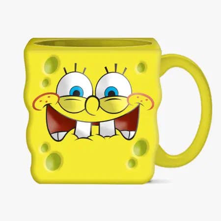Spongebob Laughing Face Ceramic 3D Sculpted Mug for wholesale by Silver Buffalo