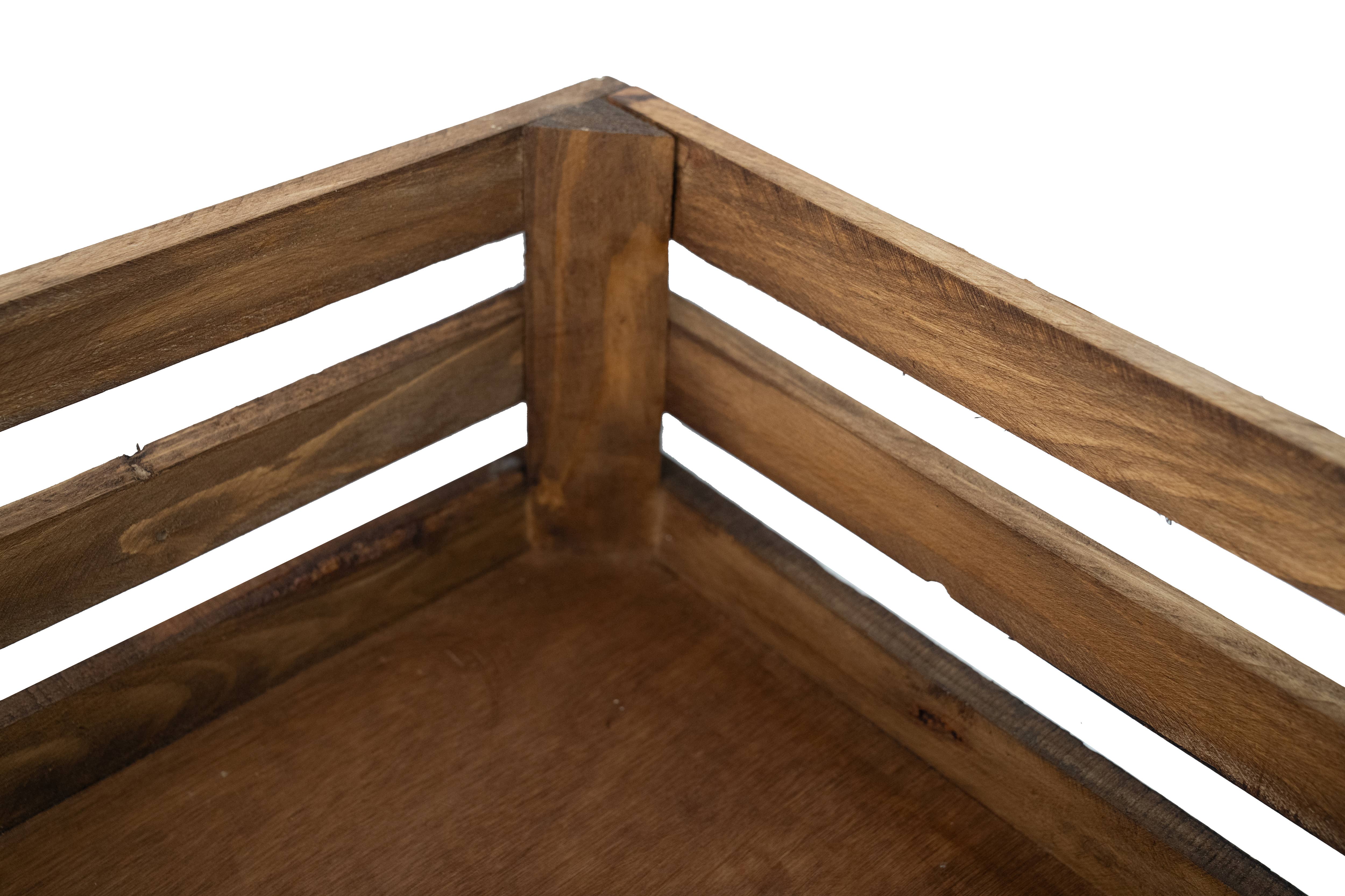 My Amigos Imports - Wholesale Retailer Display - Home & Living - Killian Rustic Wood Crate-Store Display-Set of 3-Brown 12