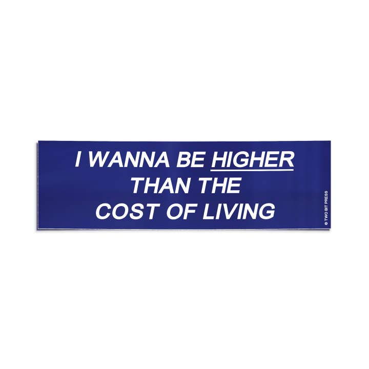Cost of Living Bumper Sticker - Funny Vintage Style 80s 90s for wholesale by Two Bit Press