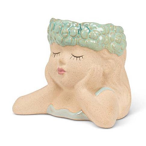 Small Head in Hands Planter-3"H for wholesale by Abbott