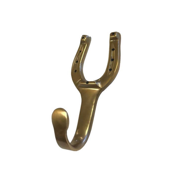 Madison Bay Co. - Historical Home Decor Reproductions - Wholesale Wall Hook - Antiqued Brass Horse Shoe Hook Hanger