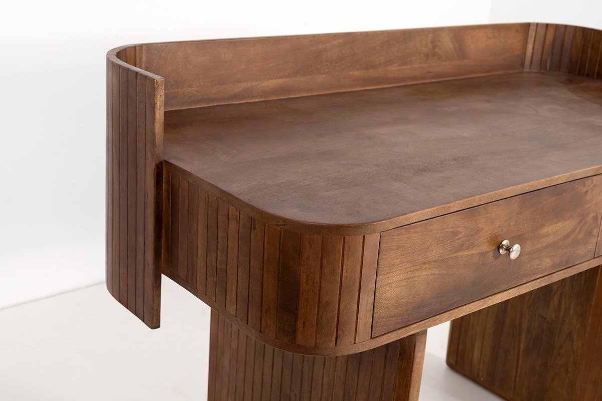 Gdeco - Wholesale Console tafel - Bureau van mangohout met 2 lades, 130 x 60 x 90 cm4