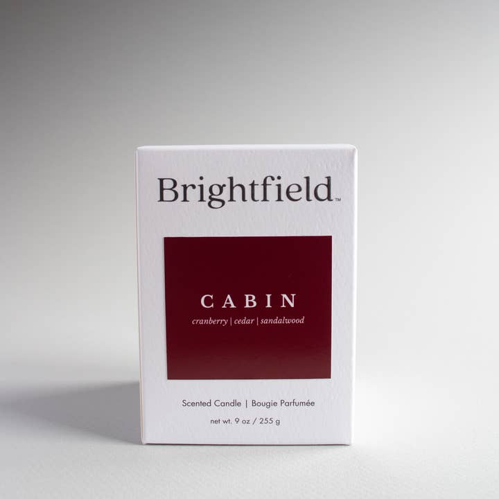 Brightfield - Wholesale Jar/Filled Candle - Cabin Non-Toxic Sustainable Coconut Soy Candle w/ Wood Wick