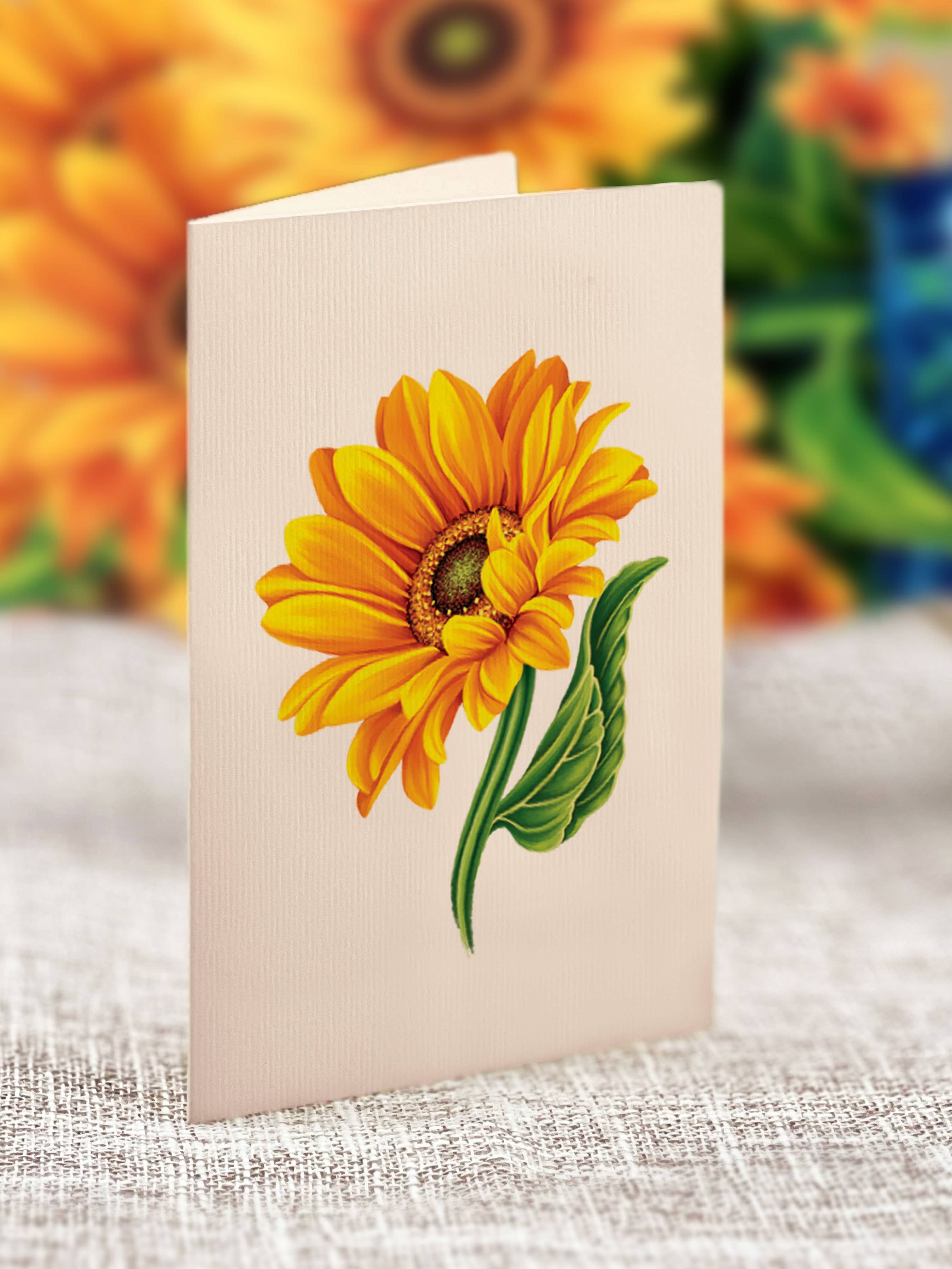 FreshCut Paper LLC - Wholesale Everyday Greeting Card - Sunflower (Updated Vase)  (8 Pop-up Greeting Cards)4