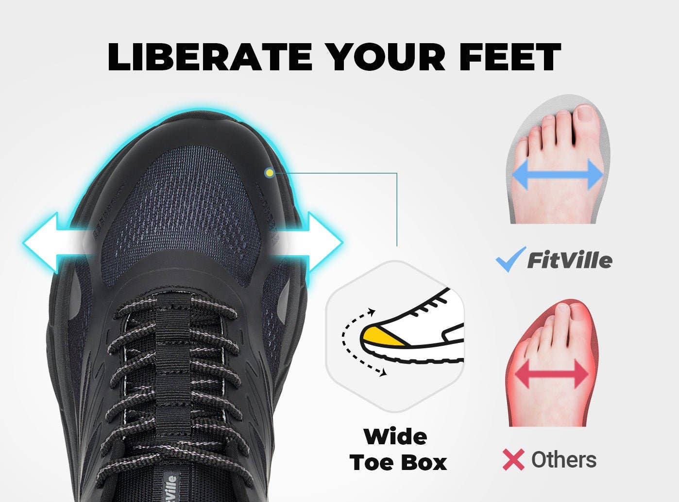 FitVille - Wholesale Athletic trainers – Men′s - FitVille Men's Rebound Neo Walking Shoes V32