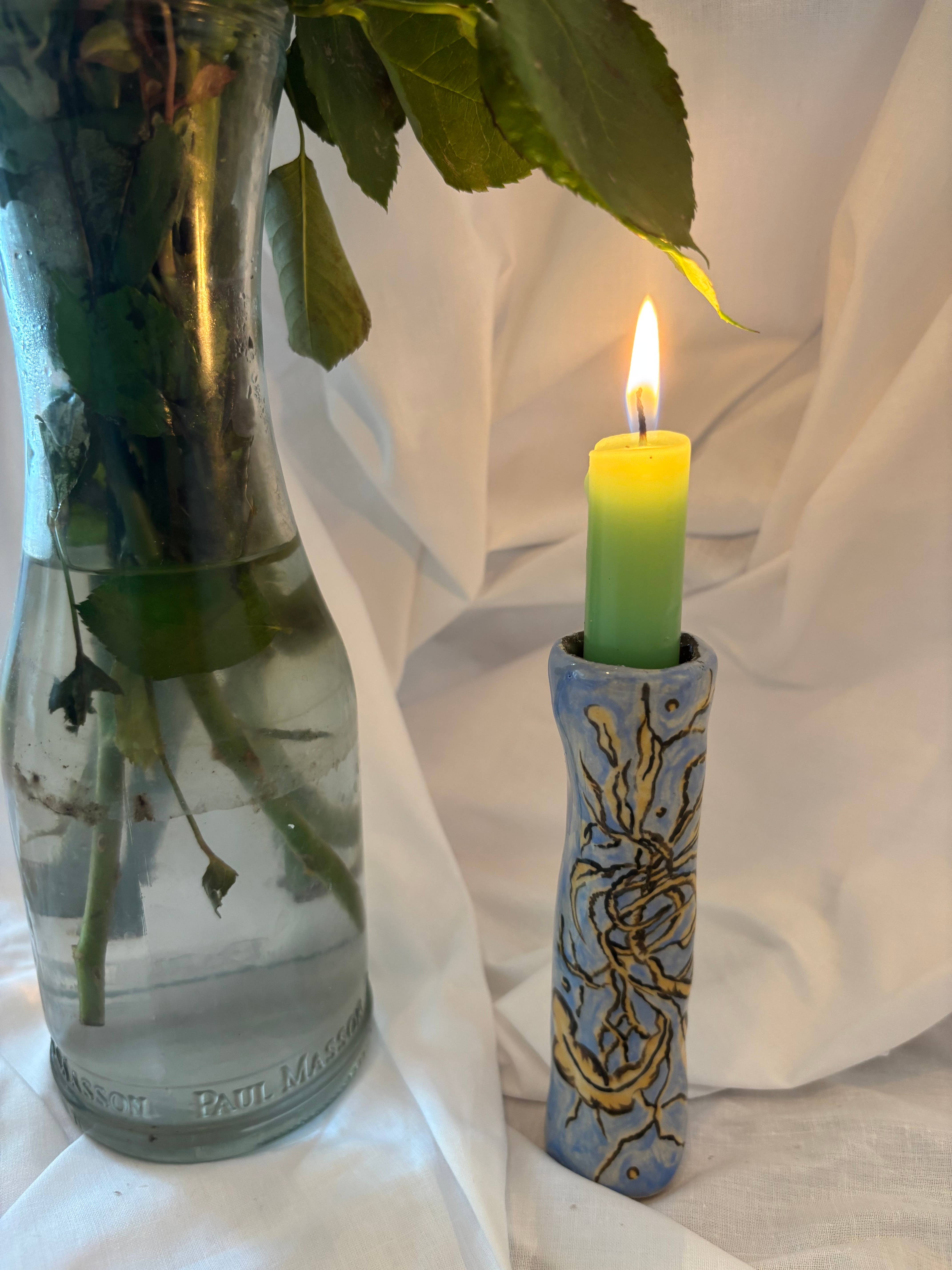 Tomekah George - Wholesale Candle Holder -  handmade ceramic tall nature inspired candlestick  2