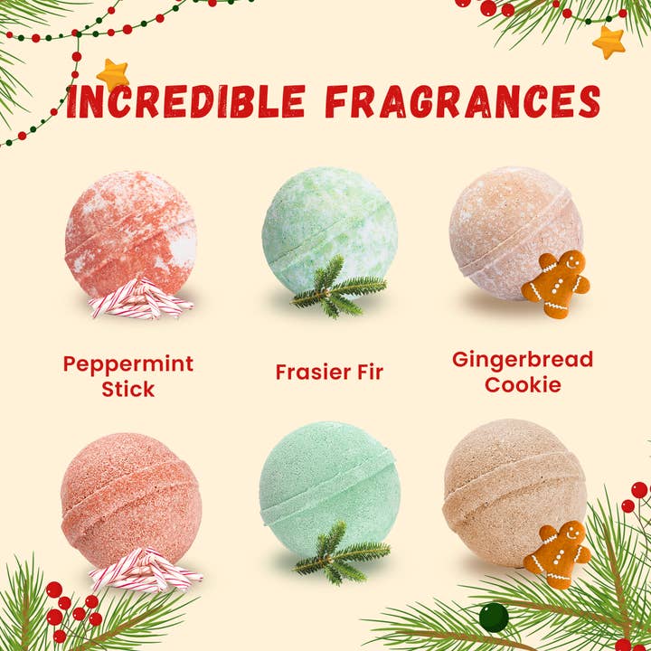Two Sisters Spa - Wholesale Bath Bomb/Fizz - Christmas Bath Bombs for Kids (6 Pack)1