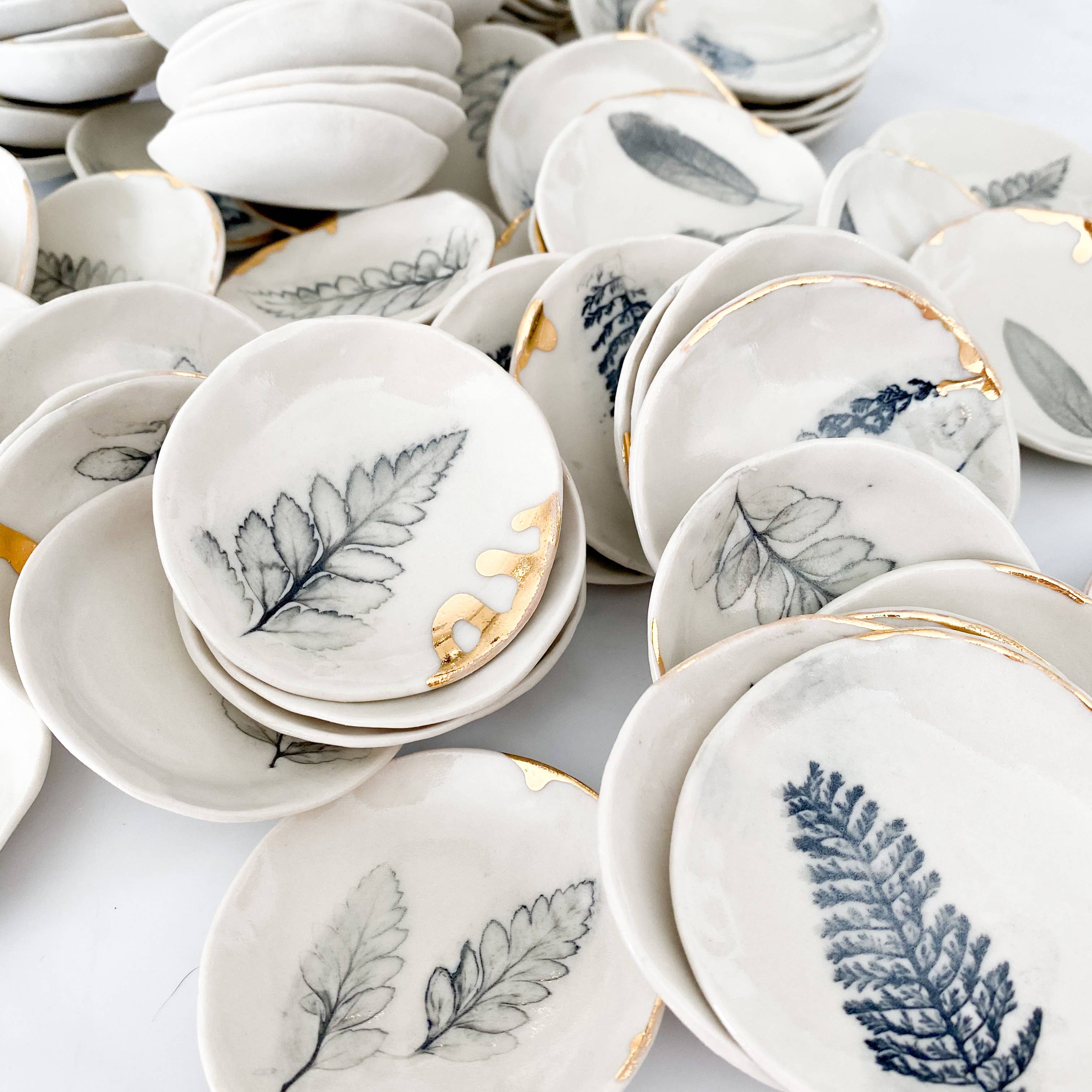 Michelle Barrett Ceramics - Wholesale Jewelry Dish - Nature Print Mini Ring Dish1