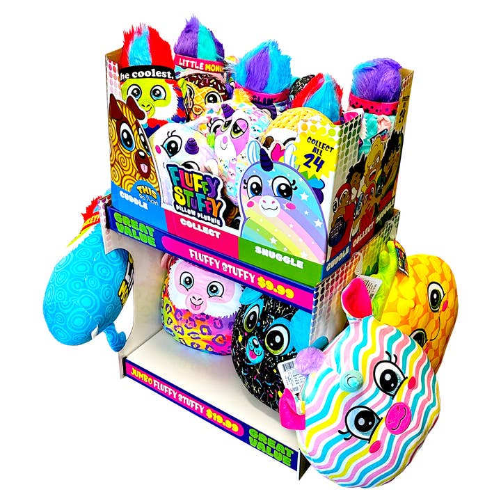 JUMBO FLUFFY STUFFY PILLOW PLUSHIE FLOOR DISPLAY 30 PIECES for wholesale by Kipp Brothers