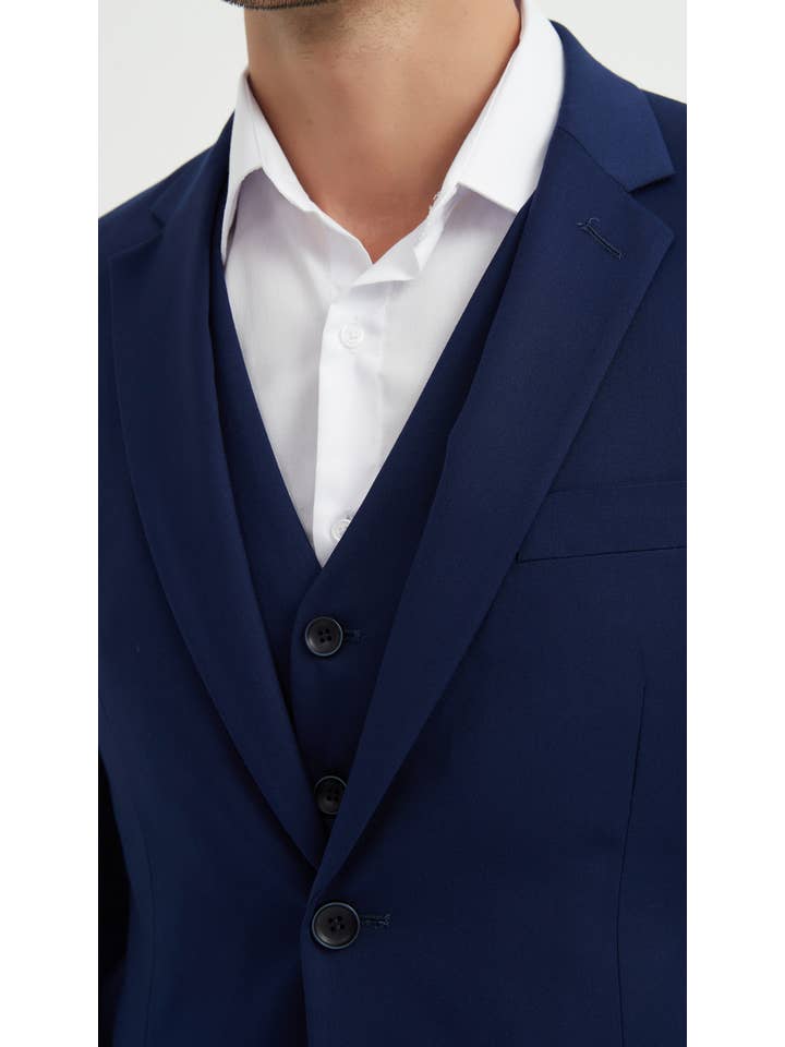 Yves Enzo - Wholesale Suit Set - Men's - 3 pieces suit - Navy blue1