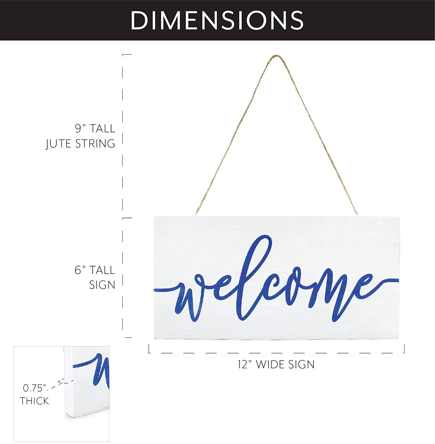 Kurated Korner – Großhandel Schilder – AuldHome Design Weißes Holz-Willkommensschild4