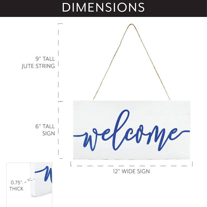 Kurated Korner – Großhandel Schilder – AuldHome Design Weißes Holz-Willkommensschild4