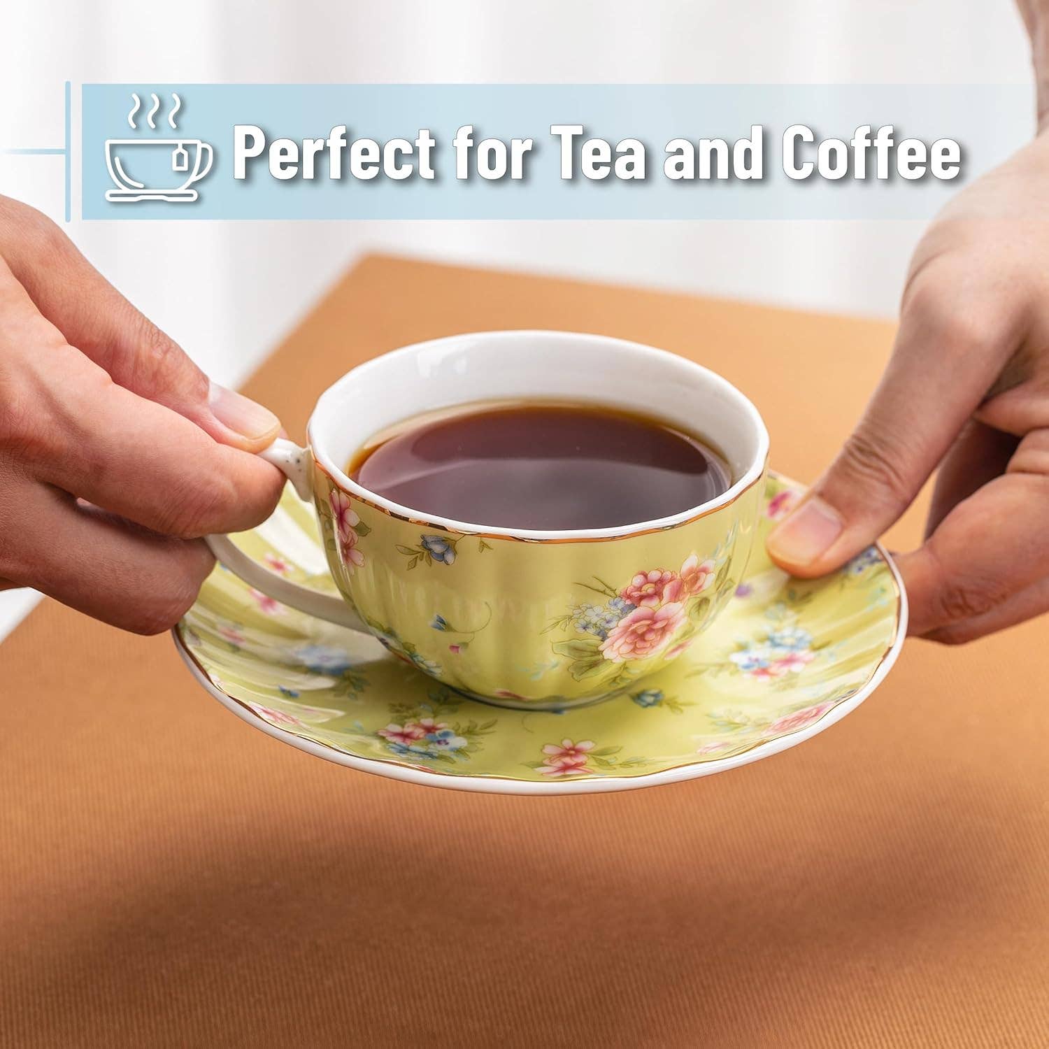 Brew To A Tea - Vente Service à thé - Ensemble de 6 tasses et soucoupes en porcelaine BTaT - 207 ml4