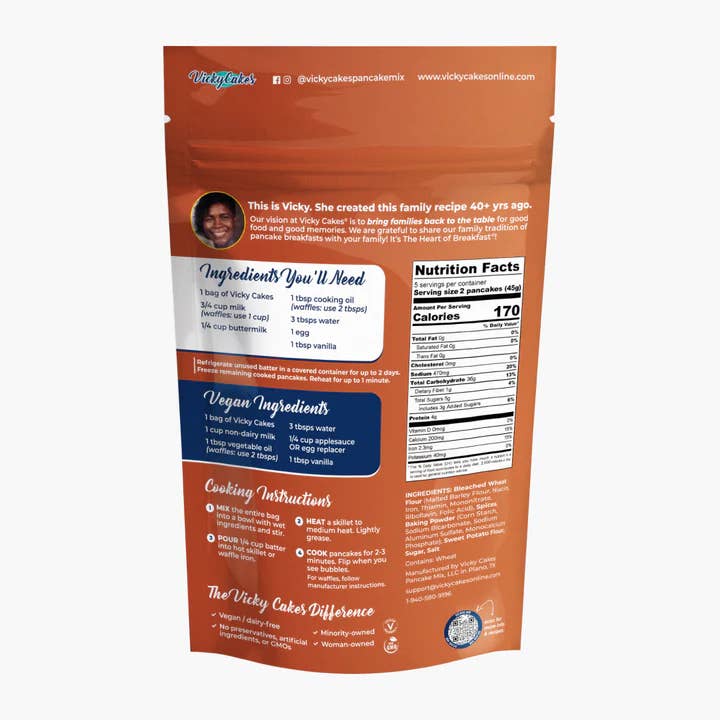 Vicky Cakes Pancake & Waffle Mix - Wholesale Pancake Mix - Sweet Potato Pancake & Waffle Mix2
