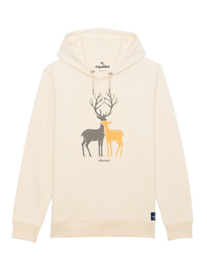 Cervi - Felpa con cappuccio unisex in cotone biologico per la vendita all'ingrosso da parte di Alpsland