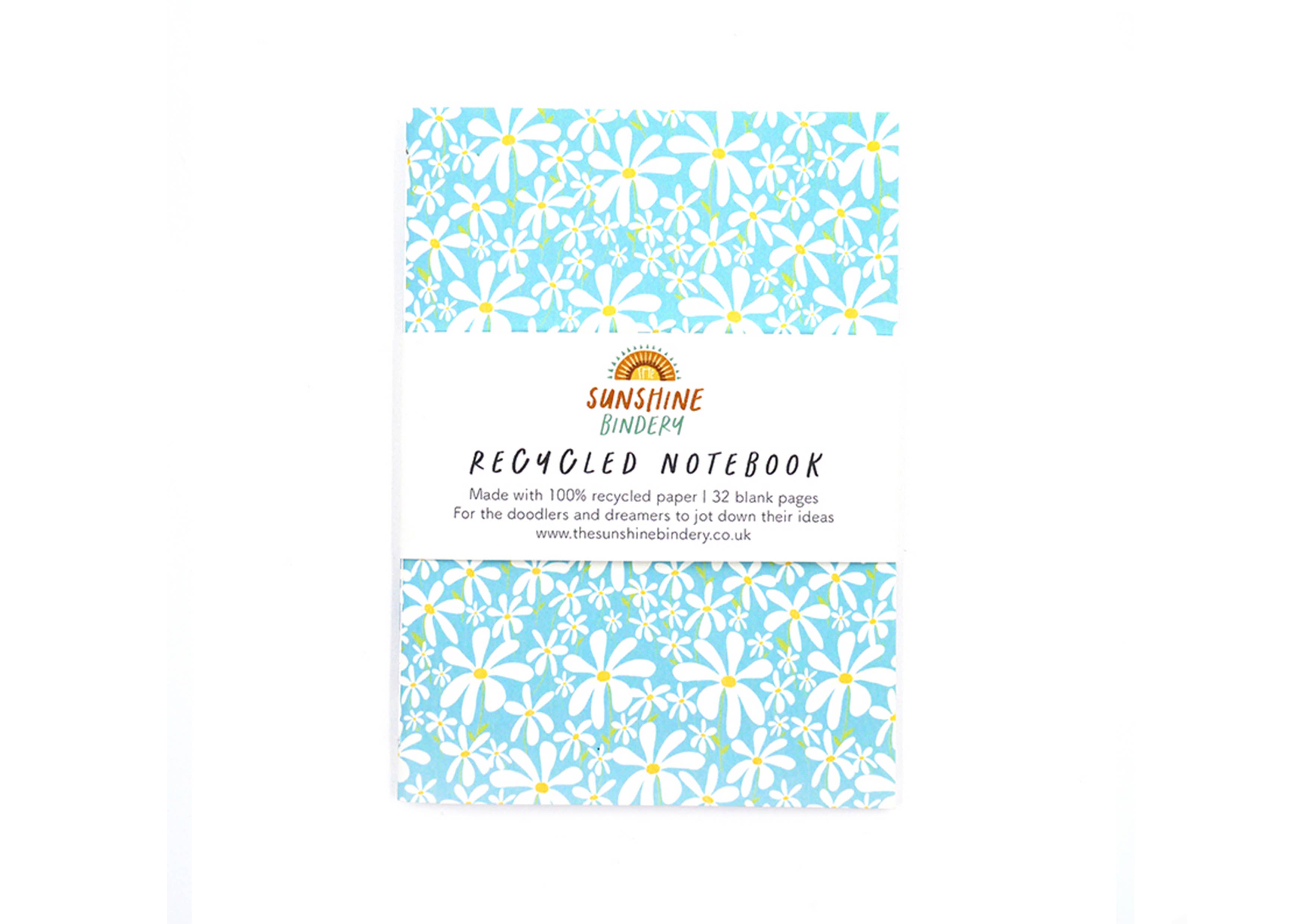 The Sunshine Bindery - Venta al por mayor Cuadernos - Juego de 2 cuadernos reciclados Daisy A5