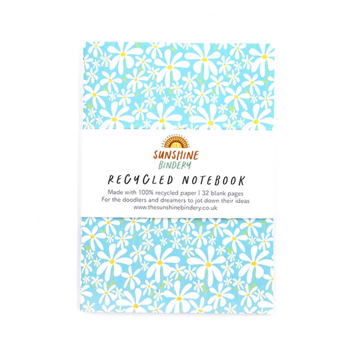 The Sunshine Bindery - Wholesale Notebook - Set of 2 x Daisy A5 Recycled Notebooks