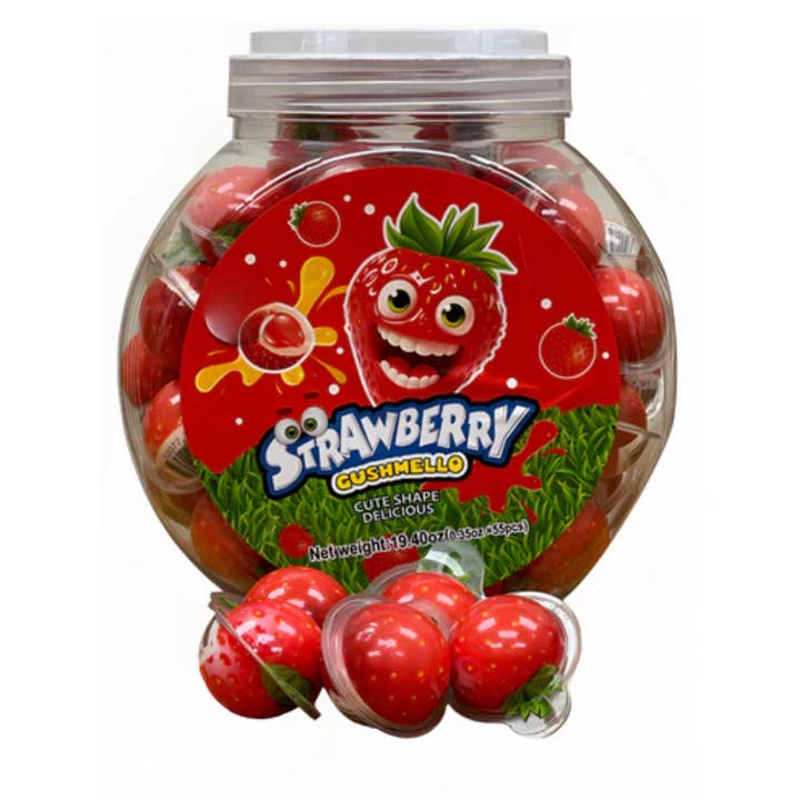 Zoomi Strawberry Gushmello Gummy Candy Jar 0.35oz - 55ct for wholesale by I Got Your Candy