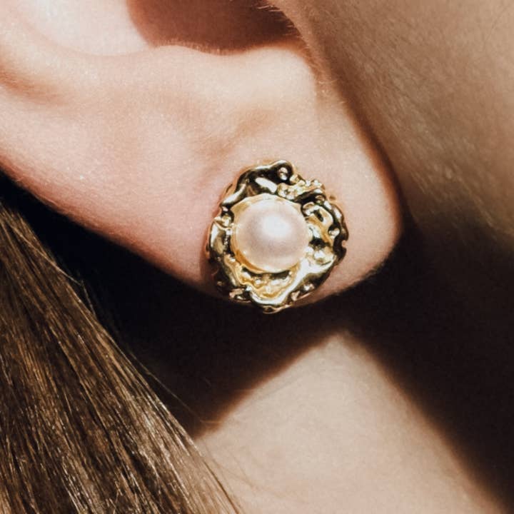 Baroque Pearl Silver Earrings for wholesale by Moclein