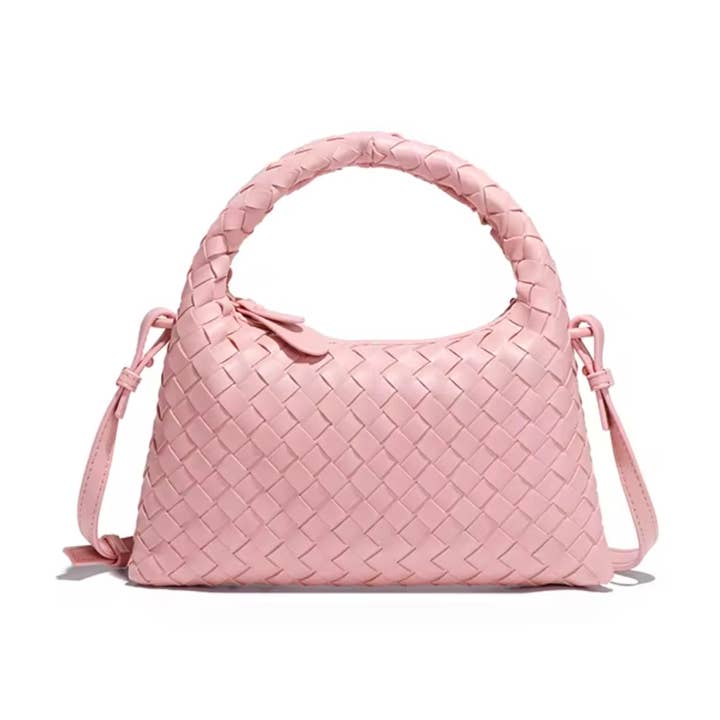 Chloe Woven Grab Bag- Blush for wholesale by Nat + Liv