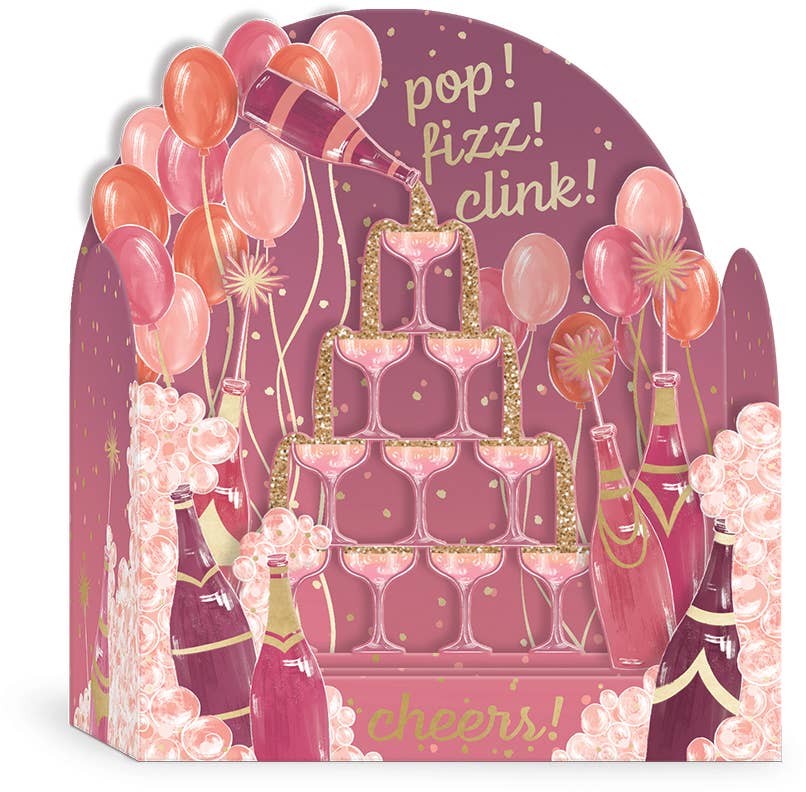 Punch Studio - Wholesale Birthday Card - 3D Pop Up Greeting Card Champange Cheers0