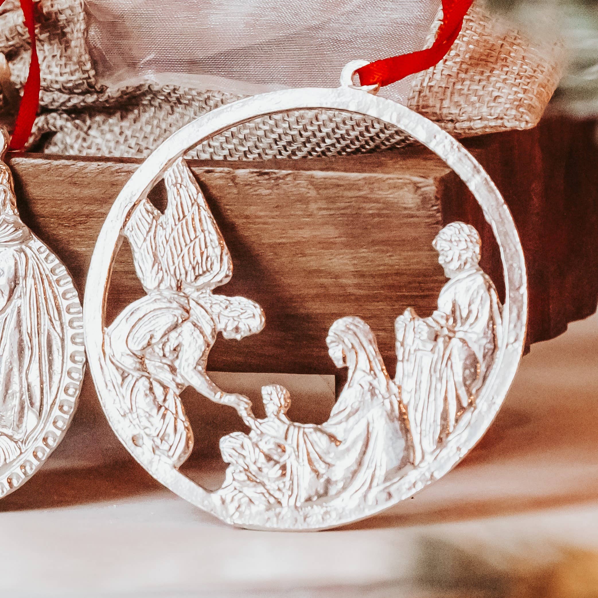 House of Morgan Pewter - Wholesale Ornament Set - Handmade Nativity Ornaments - Baby Jesus Manger Gifts1