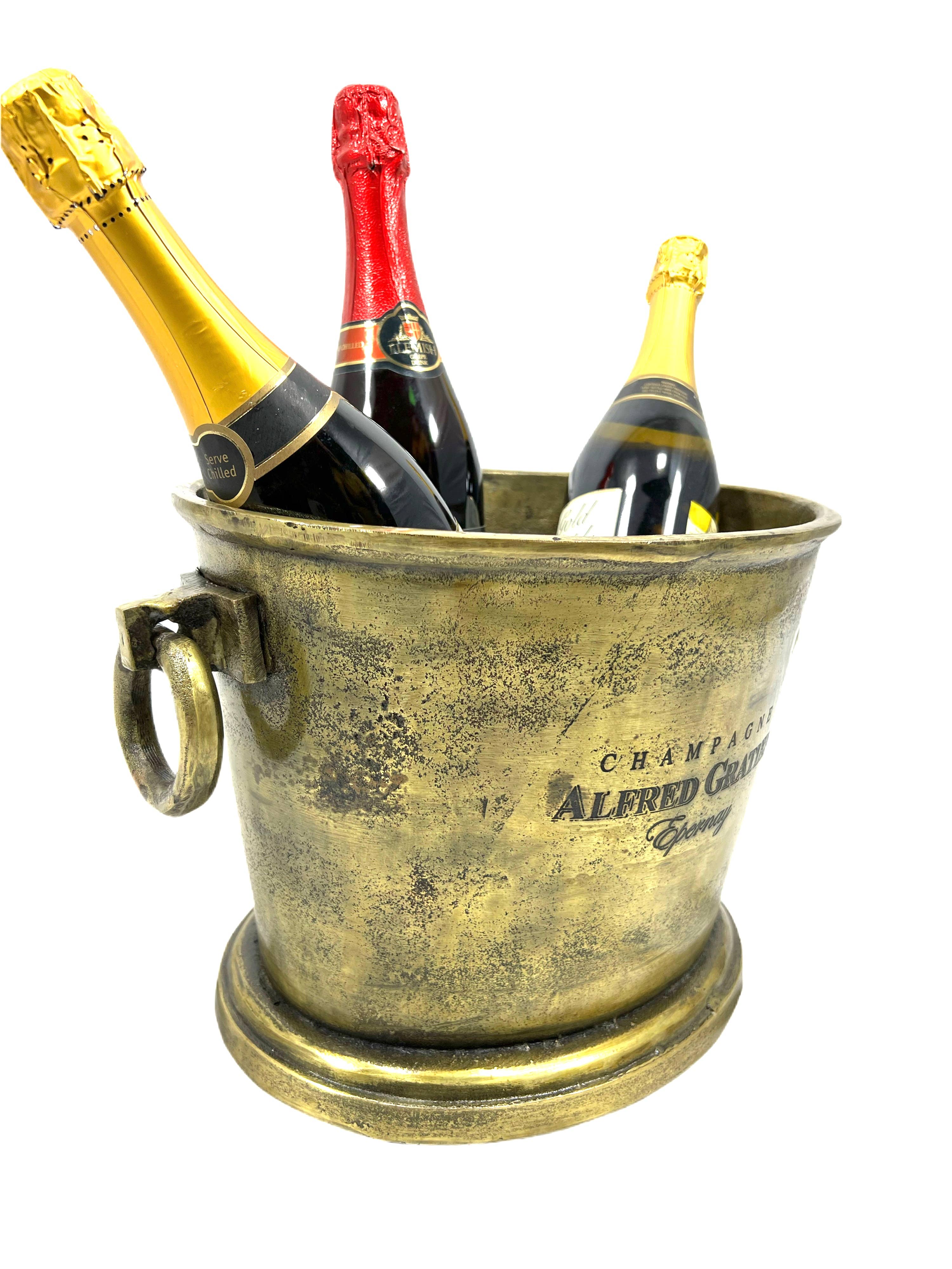 DDecorStore – Engroshandel Isspand – Alfred Gratien Messing Antik Champagne Bucket Oval Cooler2