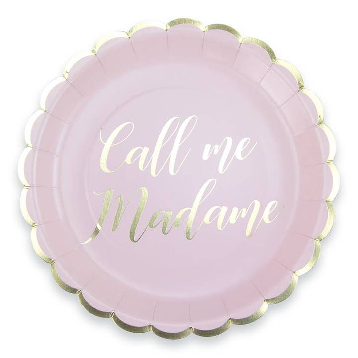 ASSIETTES FESTONNEES CALL ME MADAME 23CM X 8 pour la vente par Tim&Puce Factory