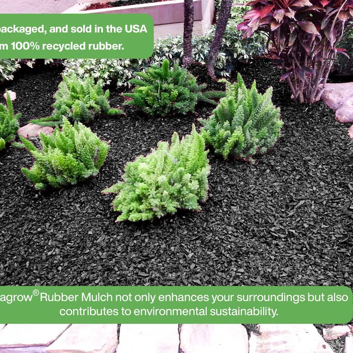 Viagrow - Wholesale Outdoor ornament/decor - Black, No Dye, Rubber Playground & Landscape Mulch by Viagrow, 1.5 CF Bag ( 11.2 Gallons / 42.3 Liters)4