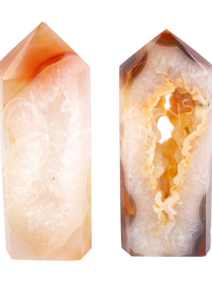(KG)OBELISK - AGATE WITH DRUSE 2.5-6"L for wholesale by Oceanic Linkways Inc