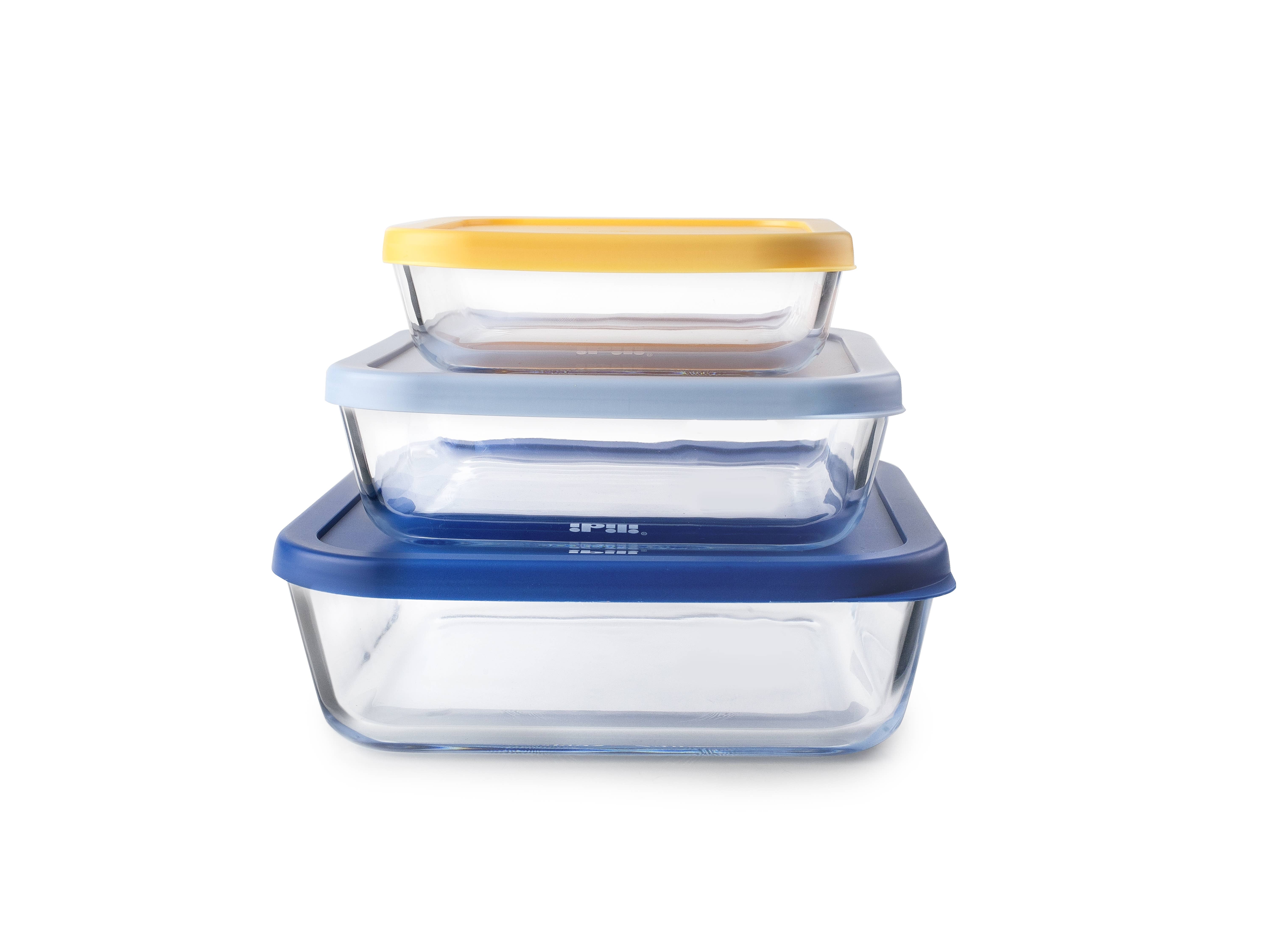 Ibili - Wholesale Food Storage Container - IBILI - Set of 3 Square Eco Tuppers0