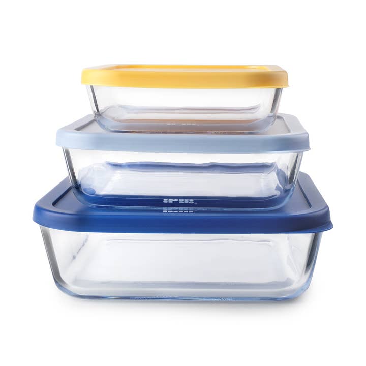 Ibili - Wholesale Food Storage Container - IBILI - Set of 3 Square Eco Tuppers0